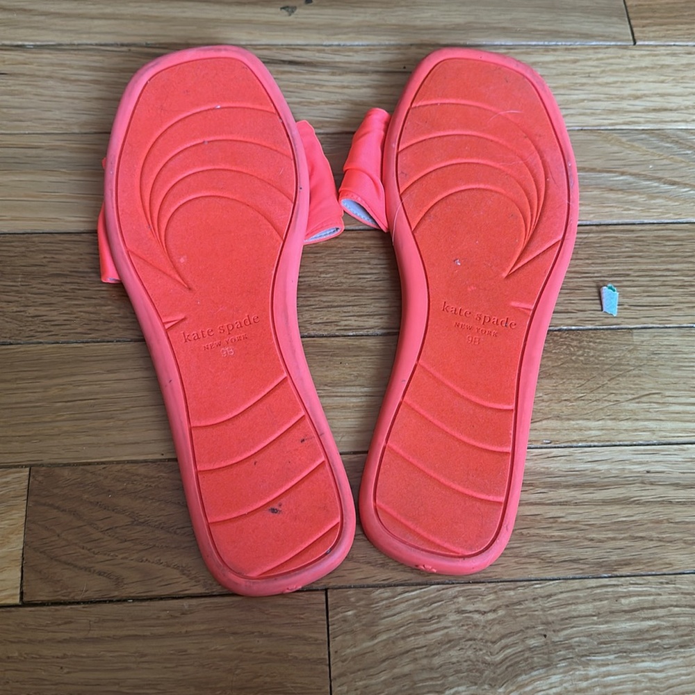 Kate Spade Neon Orange Bow Slide Sandal Size 9 - Picture 4 of 5